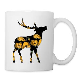Hirsch - Tasse - Weiß - Rechts