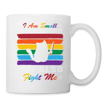 Ich bin klein und sensibel, kämpfe aber auch gegen mich - Katzen - Tasse - Weiß - Rechts