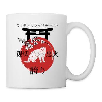 Schottische Faltohr Katze Japan Kanji Stil - Tasse - Weiß - Rechts