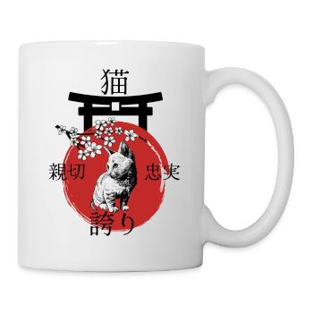 Cat Japan Kanji Style pour les amoureux des chats - Mug blanc - blanc - Droite