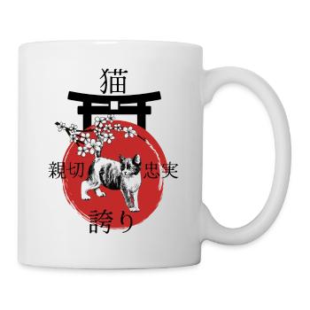 Cat Japan Kanji Style pour les amoureux des chats - Mug blanc - blanc - Droite