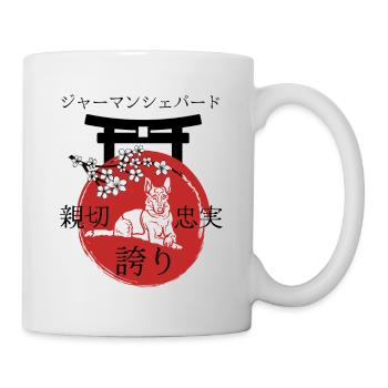 Deutscher Schäferhund Japan Kanji Stil - Tasse - Weiß - Rechts
