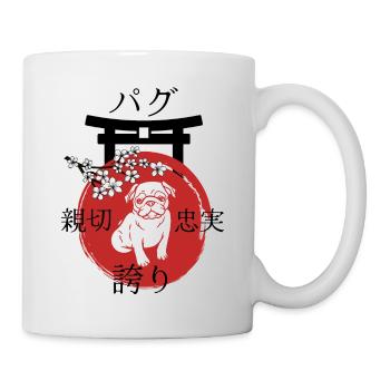 Pug Japan Kanji Style pour les amoureux des chiens - Mug blanc - blanc - Droite