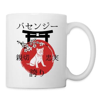 Basenji Japan Kanji Style pour les amoureux des chiens - Mug blanc - blanc - Droite
