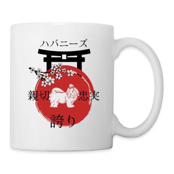 Havaneser Japan Kanji Stil für Hundeliebhaber - Tasse - Weiß - Rechts