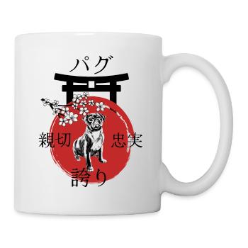 Pug Japan Kanji Style pour les amoureux des chiens - Mug blanc - blanc - Droite