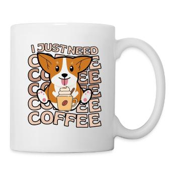 Sweet Welsh Corgi Coffee Dog Cafe kawaii - Mug blanc - blanc - Droite