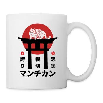 Munchkin Katze Japan Kanji Stil - Tasse - Weiß - Rechts