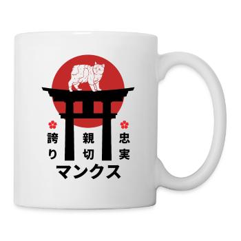 Manx Cat Japon Kanji Style Cat Lover - Mug blanc - blanc - Droite