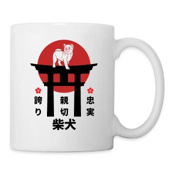 Shiba Inu Japon Kanji Style Chiens Amoureux - Mug blanc - blanc - Droite