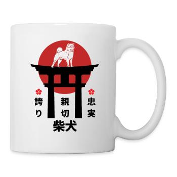 Shiba Inu Japon Kanji Style pour les amoureux des chiens - Mug blanc - blanc - Droite