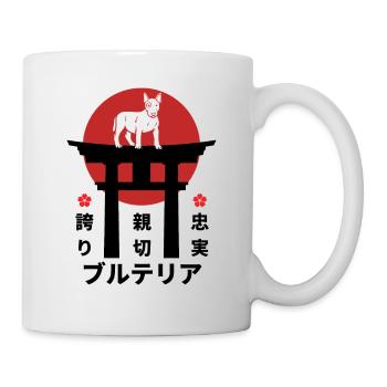 Bull Terrier Japan Kanji Style pour les amoureux des chiens - Mug blanc - blanc - Droite