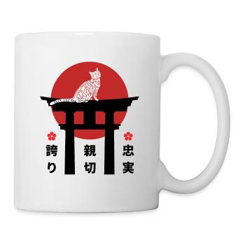 American Shorthair Cat Japon Kanji Style Katzenli - Mug blanc - blanc - Droite