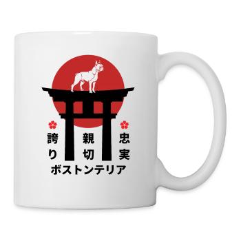 Boston Terrier Japan Kanji Style pour les amoureux des chiens - Mug blanc - blanc - Droite