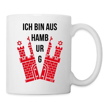 Ich Bin Aus Hamburg (Hamburger / Wappen) - Tasse - Weiß - Rechts
