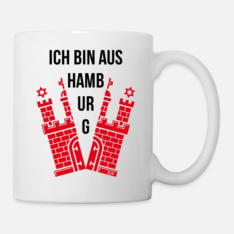 Ich Bin Aus Hamburg (Hamburger / Wappen) - Tasse - Weiß
