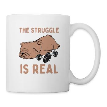 Tired Lazy Bulldog Funny Saying Sports Fitness - Mug - white - Right