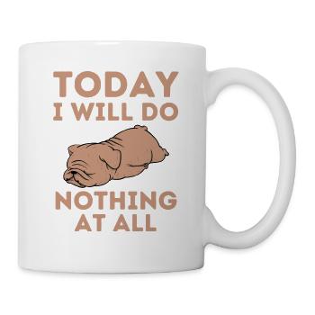 Tired Lazy Bulldog Funny Saying - Mug - white - Right