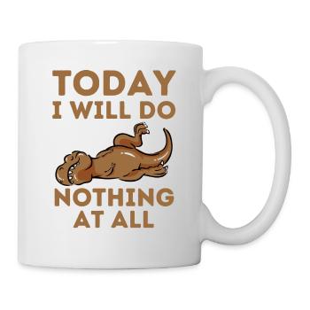 Tired Lazy Dinosaur Funny Saying - Mug - white - Right