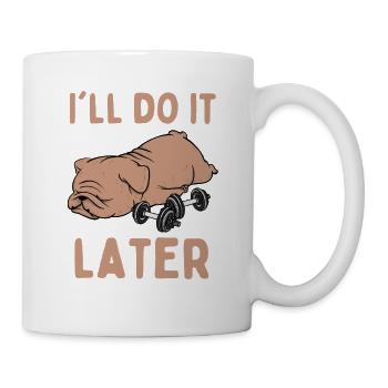 Tired Lazy Bulldog Funny Saying Sports Fitness - Mug - white - Right