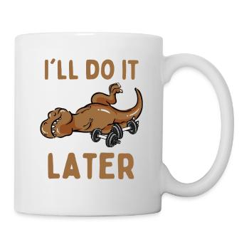 Lazy dinosaur funny saying sports fitness - Mug - white - Right