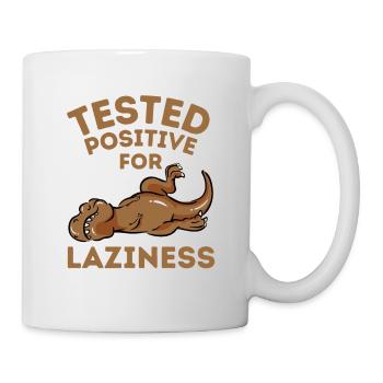 Tired Lazy Dinosaur Funny Saying - Mug - white - Right