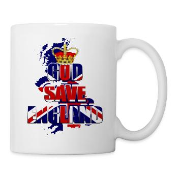 God protect England Crown Flag Greater Bitannia - Mug - white - Right
