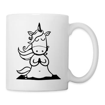 Einhorn Yoga Lustig Yogalehrerin Geschenkidee - Tasse - Weiß - Rechts