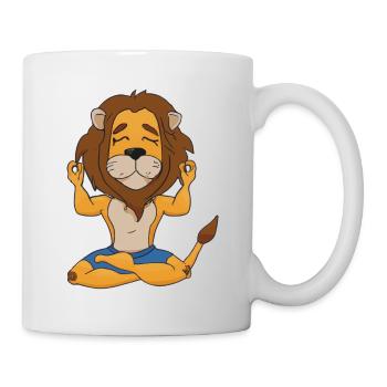 Lion Yoga Funny Yoga Teacher Gift Idea - Mug - white - Right
