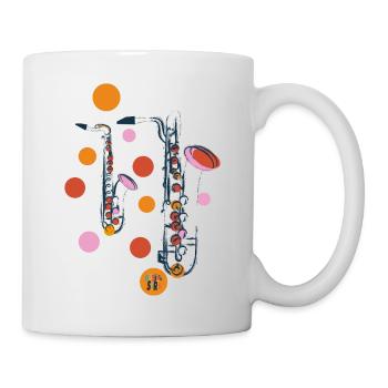 Saxophon - Tasse - Weiß - Rechts