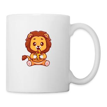 sweet lion design for pizza lovers - Mug - white - Right