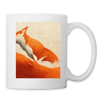 Abstrakter Fuchs in der Natur - Tasse - Weiß - Rechts