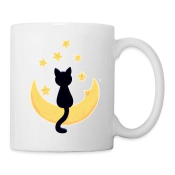 Chat lune - Mug blanc - blanc - Droite