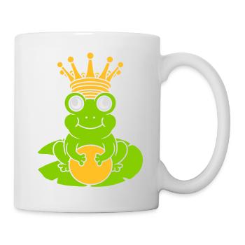 Le roi grenouille enchanté est assis nénuphar - Mug blanc - blanc - Droite