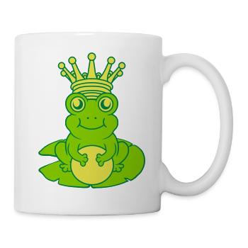 Frog King est assis Water Lily Seeblatt - Mug blanc - blanc - Droite