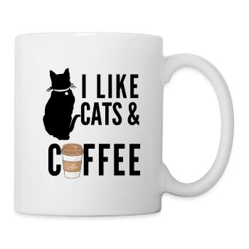 i like cats and coffee shirt cat lovers best gift - Mug - white - Right
