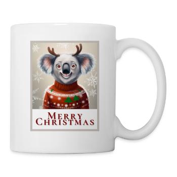 Portrait of a happy koala bear in a Christmas - Mug - white - Right