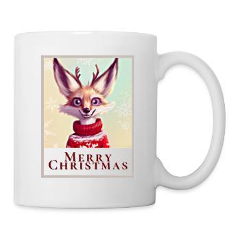 Portrait of a cute Fennec fox in a sweater - Mug - white - Right