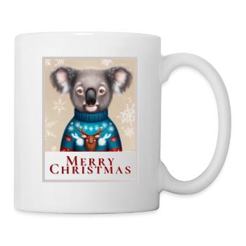 Portrait of a koala bear in a Christmas sweater. - Mug - white - Right