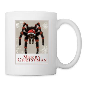 Portrait of a tarantula wearing a Santa hat. - Mug - white - Right
