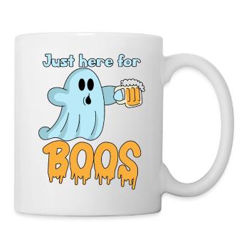 Lustiger Geist mit Bier - Halloween, Boos, Booze - Tasse - Weiß - Rechts