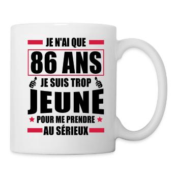 j ai 86 ans / cadeau anniversaire 86 ans - Mug blanc - blanc - Droite