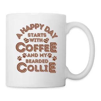 Bearded Collie Kaffee Hund Cafe - Tasse - Weiß - Rechts