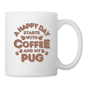 Pug Coffee Dog Café - Mug blanc - blanc - Droite