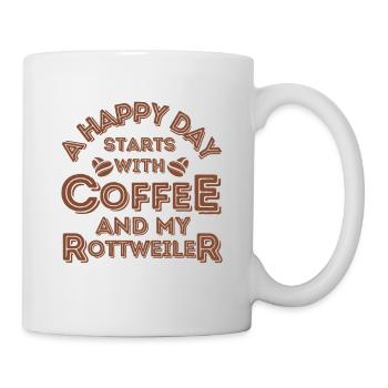 Rottweiler Kaffee Hund Cafe - Tasse - Weiß - Rechts