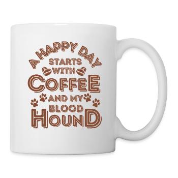 Bloodhound Kaffee Hund Cafe - Tasse - Weiß - Rechts