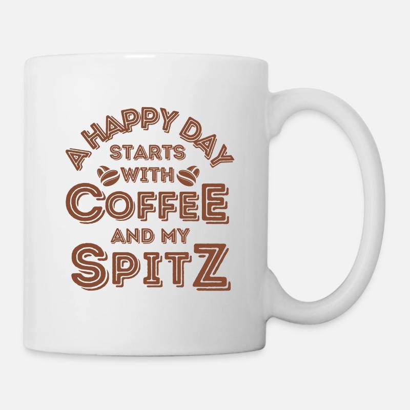 Spitz Kaffee Hund Cafe - Tasse - Weiß