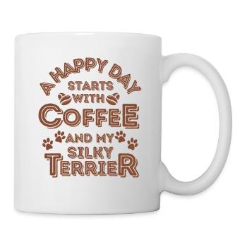 Silky Terrier Kaffee Hund Cafe - Tasse - Weiß - Rechts