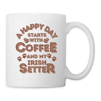 Setter irlandais Café Dog Café - Mug blanc - blanc - Droite
