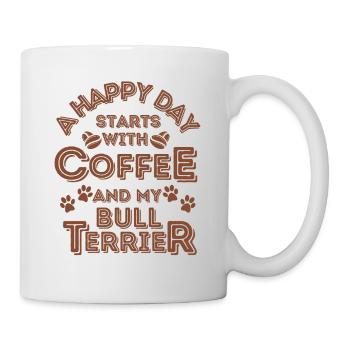 Bullterrier Kaffee Hund Cafe - Tasse - Weiß - Rechts